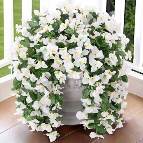 PRICES MAY VARY. ✅ Package Include: 2 bundles artificial bougainvillea Trailing flower Vins. Fully flowers and leaves near nature life like real flower/leaves. ✅ Durable and UV Weather-Resistant: The looking real fake hanging plants are made of high quality silk cloth, which are designed to withstand outdoor elements, and UV and all weather resistant, so they won't fade or deteriorate in the sunshine. ✅ Real Looking Outdoor Plants: These faux bougainvillea flowers look just like the real thing, Faux Bougainvillea, Artificial Bougainvillea, Porch Planter, Fake Hanging Plants, Real Fake, Trailing Flowers, Porch Planters, Front Door Porch, Door Porch