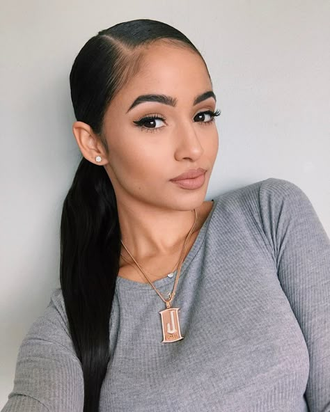 Kayla Phillip's Slick Back Ponytail Kayla Phillips, Slick Ponytail, Slicked Back Ponytail, Tan Skin Blonde Hair, Hairstyles Aesthetic, Pony Tails, Slicked Back Hair, Slick Hairstyles, Slick Back