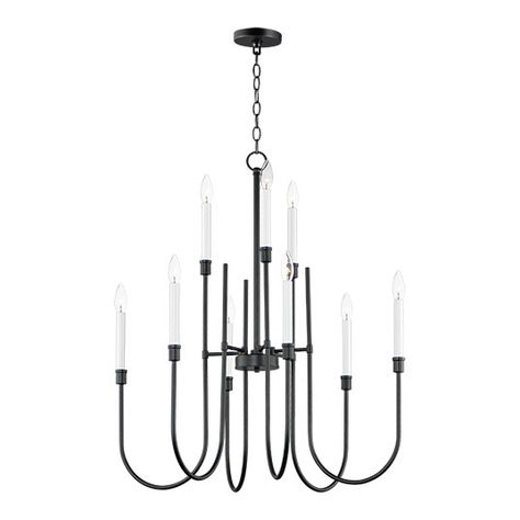 Tux 9-Light Chandelier Minimalist Chandelier, Transitional Lighting, Classic Chandelier, Candelabra Chandeliers, Transitional Chandeliers, Candle Sleeves, Candle Chandelier, Maxim Lighting, Traditional Chandelier