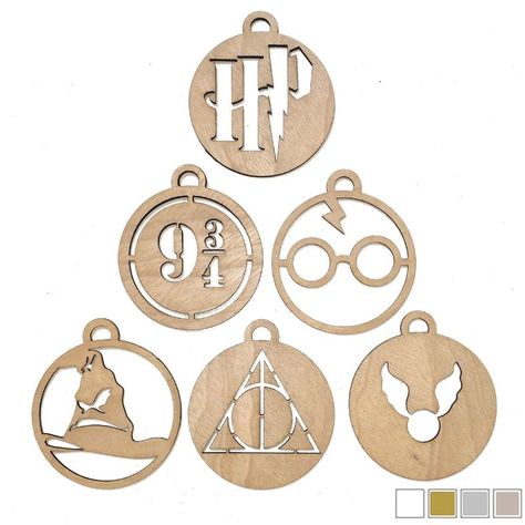 Celebrate the magic of Harry Potter this holiday season with enchanting decorations crafted from wood or silhouettes. Discover themed ornaments perfect for adding whimsy to your tree! Harry Potter Themed Christmas, Woodland Christmas Decor, Harry Potter Ornaments, Harry Potter Magic, Christmas Tree Decorations Diy, Harry Potter Christmas, Christmas Projects Diy, Woodland Christmas, Christmas Ornament Pattern