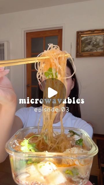 Rice Zhang on Instagram: "⚠️SAVE FOR RECIPE‼️

Spicy Miso Noodle Soup! 🍜 
- to a glass microwave safe container, add 1 spoonful of miso, gochugaru, chilli oil & a pinch of dashi! 
- Add desired toppings, veggies, mushrooms, cubed tofu, and glass noodles
- When ready to heat, add water or bone broth and microwave vented for 3 min (or more or less depending on the thickness of your noodles)
- Enjoy with green onions or cilantro on top

🏷️ easy microwave meal prep recipe, spicy miso ramen, #microwavemeals #microwavecooking #microwavefood #spicynoodles #spicynoodle #noodlesoup #easymealprep #mealpreps #mealprepidea #easylunch #easylunchideas #lunchidea #lunchinspo #microwaverecipe" Microwave Meal Prep, Glass Noodle Recipes, Glass Noodle Soup, Spicy Miso Ramen, Miso Noodle Soup, Glass Noodles Recipe, Miso Ramen, Chilli Oil, Glass Noodles