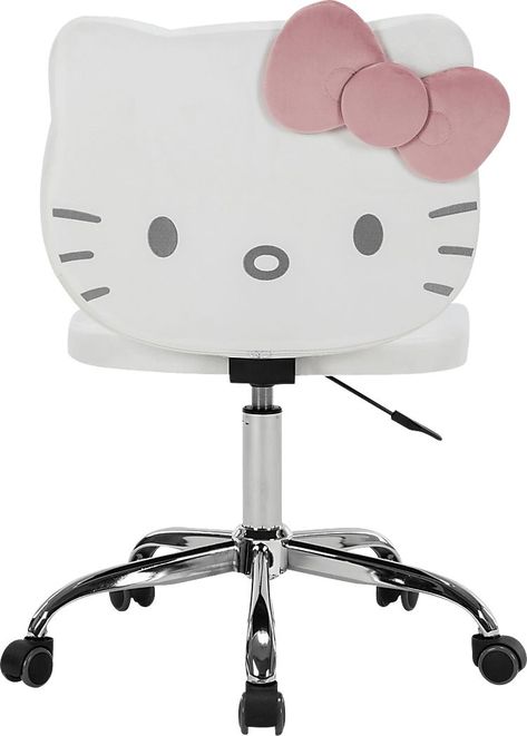 Unleash your inner cuteness with the Hello Kitty Kawaii Swivel Vanity Chair. Crafted with love and featuring the iconic Hello Kitty charm, this chair is perfect for adding a touch of sweetness to your space. Enjoy effortless mobility with smooth-rolling wheels and a versatile 360-degree swivel, making it the ideal companion for your vanity setup. Customer assembly is required. Vanity Setup, Cute Desk Chair, Hello Kitty Charm, Hello Kitty Rooms, Impressions Vanity, Glam Room, Vanity Chair, Cute Desk, Soft Cooler