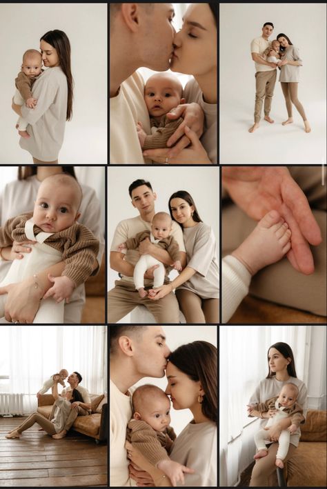 Family Portrait With Infant, Family Photoshoot Ideas Newborn, Family Hand Picture Ideas, 1 Month Family Photos, 6 Months Family Photoshoot, Family Pic With Newborn, Family Portrait Newborn, Infant Family Pictures At Home, Studio Pictures Family