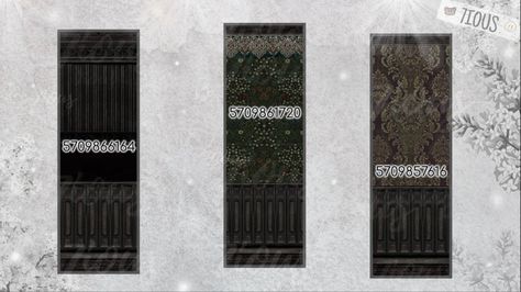 Dark Academia Wallpaper Bloxburg, Dark Academia Codes Bloxburg, Roblox Bloxburg Gothic House, Dark Academia Bloxburg Outfit Codes, Bloxburg Gothic House Layout, Bloxburg Dark Academia Decals, Gate Decals Bloxburg, Room Number Decals Bloxburg, Bloxburg Stained Glass Decals Codes