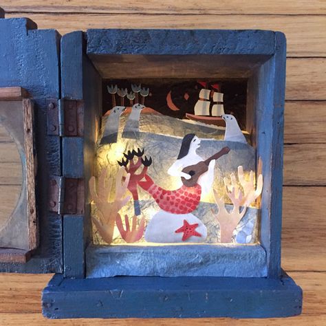 Paper diorama: Mermaid Song — Sophiequi Paper Diorama, Uppercase Magazine, Magical Objects, Mermaid Song, New Illustration, Selling On Instagram, Creative Careers, Magic Box, Ocean Theme