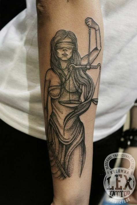 Lady Justice Tattoo, Justice Tattoo, Best Tattoo Ever, Astrology Tattoo, Horoscope Tattoos, Libra Tattoo, Statue Tattoo, Lady Justice, Sun Tattoos