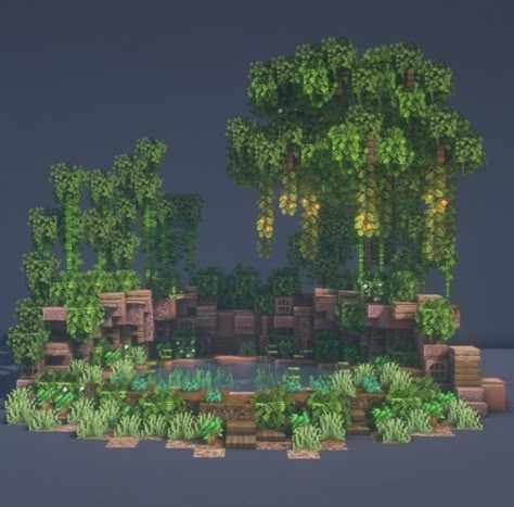 Minecraft Lush Garden, Fairy Forest Minecraft Ideas, Minecraft Nature Aesthetic, Minecraft Building Ideas Nature, Minecraft Garden Builds, Natural Minecraft Builds, Minecraft Mystical Forest, Minecraft Natural Builds, Minecraft Centerpiece Ideas In Game