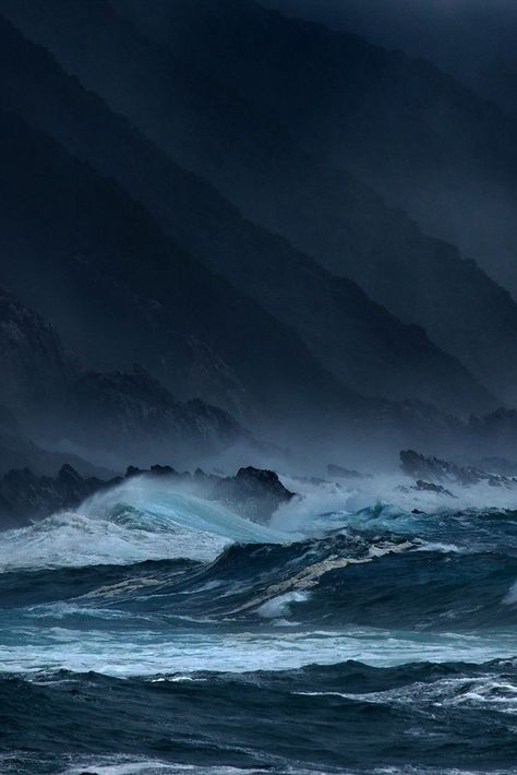 Sailing safely through the stormy seas at night. Storm Wallpaper, Ocean Storm, Sea Storm, Waves Wallpaper, Waves Crashing, Stormy Sea, Ocean Wallpaper, Sea Waves, Sea And Ocean