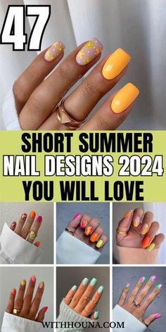 Short Summer Nail Designs 2024, Simple Summer Nail Designs, Nails Fresh, Short Nails Summer, Simple Summer Nails, April Nails, Summer Nails 2024, Summer Gel Nails, Nails Collection