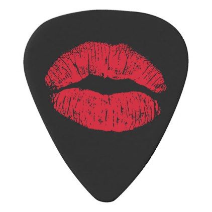 Kiss Pick, Cute Guitar Picks, Gutair Picks, Guitar Pick Art, Guitar Picks Diy, Pick Guitar, Cool Guitar Picks, Black Guitar Pick, Band Instruments