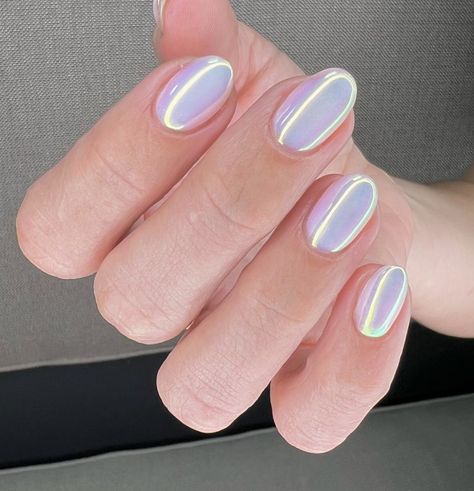 Irridescent Nails, Opal Nails, Holo Nails, Summer Gel Nails, Chrome Nails Designs, Summery Nails, Pearl Nails, Short Acrylic Nails Designs, Nails Desing