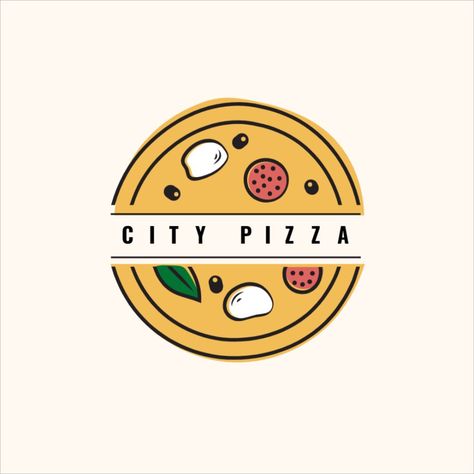 Pizza Logo Design Graphics, Pizza Logo Design Ideas, Pizza Restaurant Logo, Pizza Logo Design, Pizzeria Logo, Burger Bbq, Burger Branding, Party Design Poster, Fast Food Logos