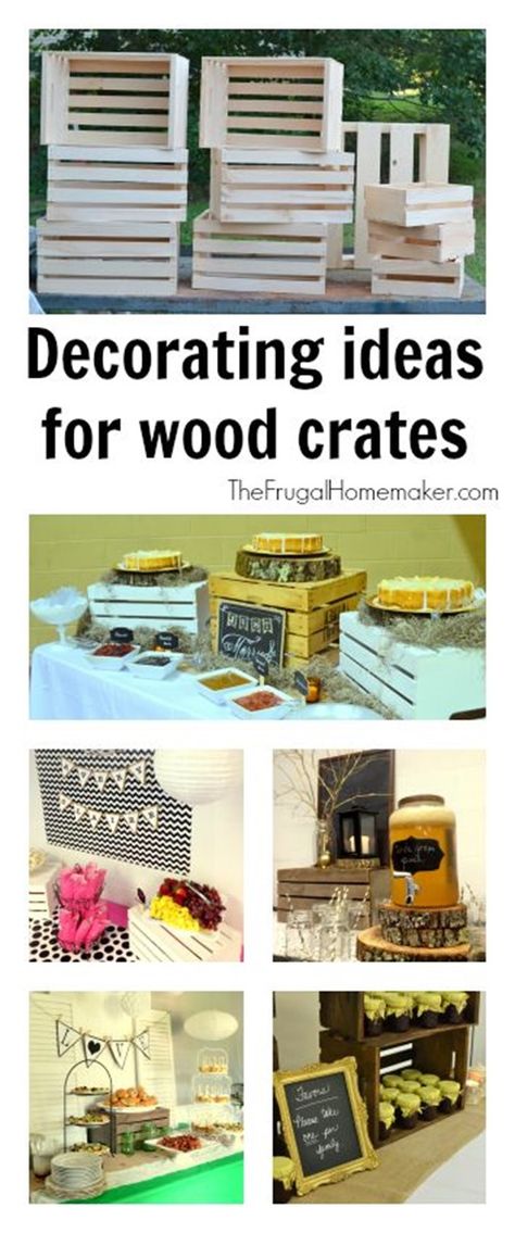 Decorating ideas for wood crates Crate Crafts, Crate Decor, Plaid Diy, Wooden Crate Boxes, Yard Sale Finds, Crate Diy, Wood Crates, Wooden Crates, Wooden Crate