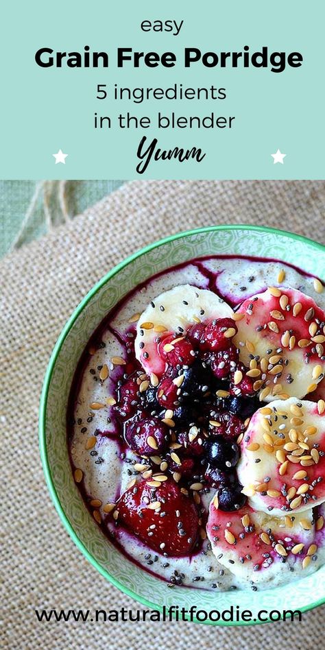 Grain Free Porridge Recipe - This is a completely grain free porridge! Made from only nuts and seeds this porridge is quick and easy. Whip it up in your blender in a jiffy! Scd Breakfast, Baked Breakfast, Winter Breakfast, Whole 30 Approved, Porridge Recipes, Breakfast Meals, Breakfast Goodies, Fit Foodie, Free Friends