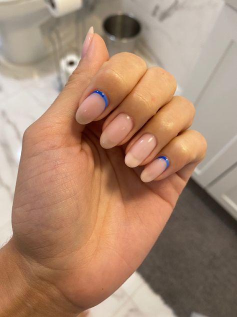 Upside Down French Nails, Blue Pin, Blue Nails, French Nails, Upside Down, Pin Collection, Nails, Blue, Beauty