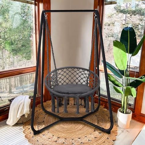 Hammock Chair With Stand, Hanging Chair With Stand, Hammock Chair Stand, Hanging Tent, Grey Patio, Chair Frame, Life Care, Swing Chair, Hammock Chair