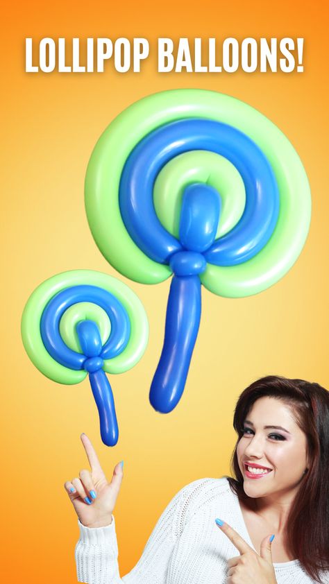 Learn how to make this lollipop balloon decoration from two 260 or long balloons. This version of the lollipop balloon combines two colors and is great as a giveaway at an event or party or as a decoration. If you know how to make balloon animals, you should have no problem making this balloon decoration. How To Make Balloon, Long Balloons, Balloon Animals, Instructional Video, No Problem, 5th Birthday, Balloon Decorations, Step By Step Instructions, Lollipop