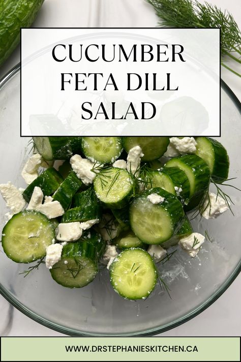 Try this simple, fresh cucumber salad with feta, dill and a red wine vinaigrette. REAL FOOD. A little bit crunchy, creamy, herby and salty.  A lot of flavours and textures going on in this simple salad. Feta Dill Salad, Fresh Cucumber Salad, Honey Dijon Dressing, Dill Salad, Dijon Dressing, Cucumber Dill, Fresh Cucumber, Honey Dijon, Simple Salad