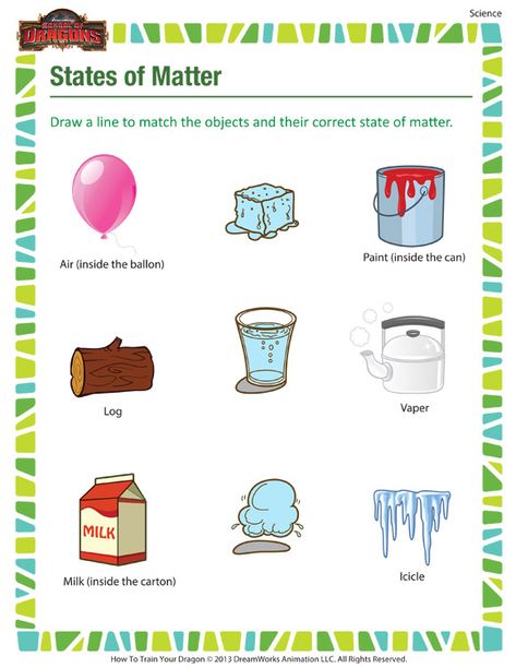 States of Matter - Printable science worksheets for 3rd grade 3 States Of Matter, Teaching Matter, Matter For Kids, Changes In Matter, Forms Of Matter, States Of Matter Worksheet, Matter Worksheets, Properties Of Matter, Matter Science