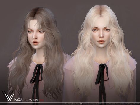 wingssims' WINGS-ON1216 Sims 4 Hair Male, Sims 4 Dresses, The Sims 4 Download, Sims Hair, Best Sims, Hot Hair Styles, Sims 4 Cc Finds, Long Wavy Hair, Long Straight Hair