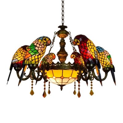 Fashion Style Tiffany Lights - Beautifulhalo.com Tiffany Chandelier, Stained Glass Chandelier, Dining Room Ceiling, Tiffany Stained Glass, Amber Crystal, Glass Ceiling Lights, Art Stained, Traditional Chandelier, Glass Lamp Shade