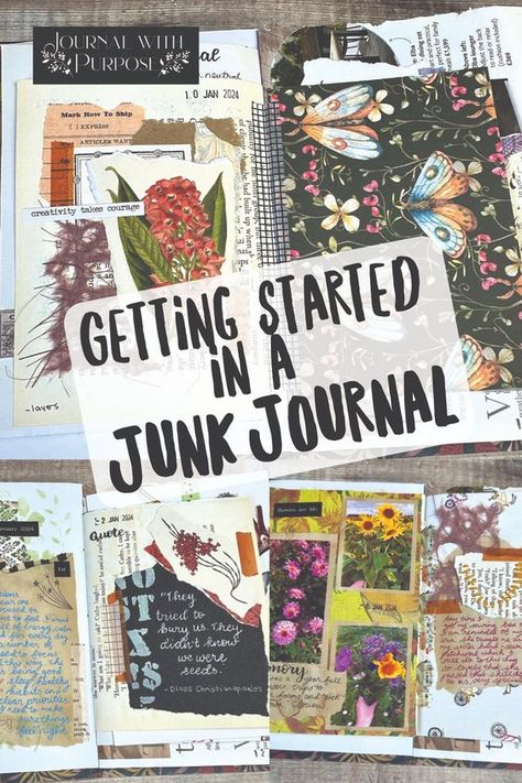 Are you interested in keeping a junk journal, but not sure how to get started? In this blog post I share some of my favourite tips to help get you well on the way #junkjournal How To Junk Journal, Junk Journal Aesthetic, Helen Colebrook, Thick Sketchbook, Busy Background, Smash Book Inspiration, Larp Inspiration, Makers Studio, Journal Tutorials