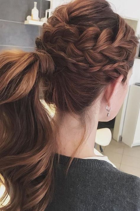 24 Pony Tail Hairstyles Wedding Party Perfect Ideas ❤ pony tail hairstyles high on red hair with braids lolashairbudapest #weddingforward #wedding #bride #weddinghair #ponytailhairstyles Red Hair With Braids, Tail Hairstyles Wedding, Hair With Braids, Tail Hairstyles, Ponytail Wedding, Hairstyles High, Tail Hairstyle, Pony Hairstyles, Long Face Hairstyles