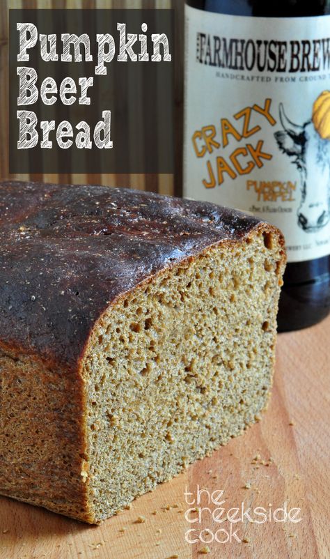 An easy yeast bread with no kneading. A bit of nice fall spice, and some yummy beer flavor: Pumpkin Beer Bread - The Creekside Cook Easy Yeast Bread, Pumpkin Beer Bread, Rock Crock Recipes, Jiffy Cornbread Recipes, Autumn Countryside, No Yeast Bread, Pumpkin Beer, Bread Alternatives, Yeast Bread Recipes