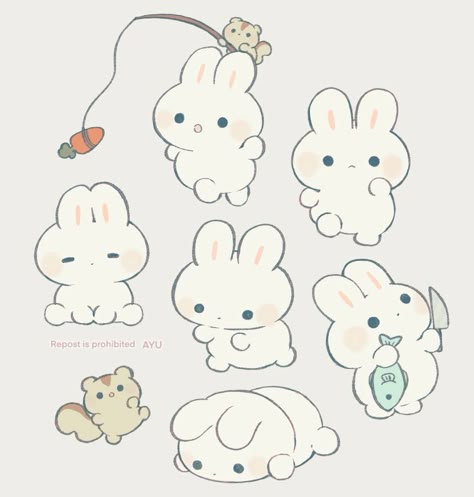 Chibi Bunny, Bunny Drawing, Mom Art, Little Drawings, 캐릭터 드로잉, Chibi Characters, Cute Doodles Drawings, Chibi Drawings, Kawaii Animals