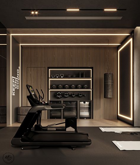 G Y M :: Behance Basement Workout Room, Black Modern House, Fitness Center Design, Home Gym Basement, Gym Lighting, Dream Home Gym, Gym Design Interior, Small Home Gym, House Gym