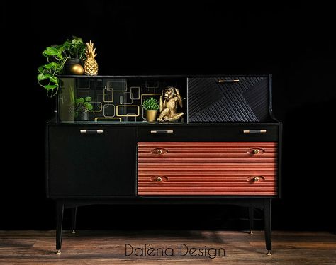 Sideboard Art, Gold Geometric Wallpaper, Nathan Furniture, Osmo Oil, Mid Century Credenza, Sideboard Drinks Cabinet, Art Deco Sideboard, Dressing Table Desk, Bedroom Sideboard