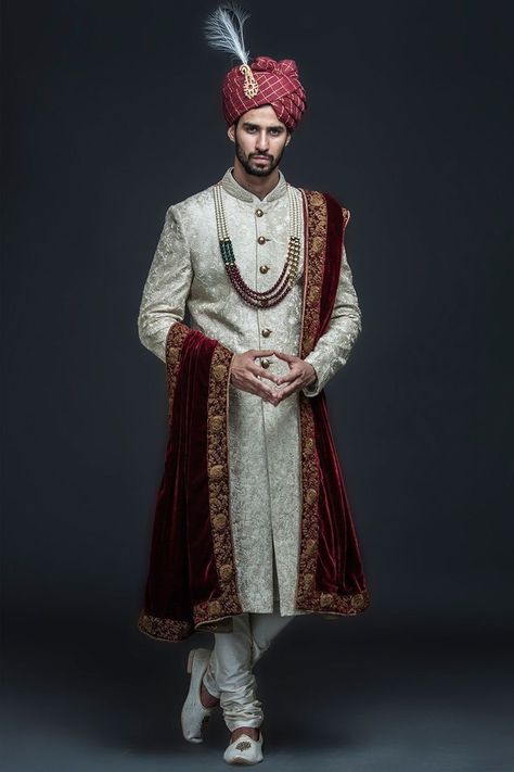 Groom Indian Wedding Outfits, Indian Groom Dress, Indian Wedding Clothes For Men, Sherwani For Men Wedding, Wedding Kurta For Men, Embroidered Sherwani, Groom Dress Men, Indian Wedding Poses, Wedding Outfits For Groom