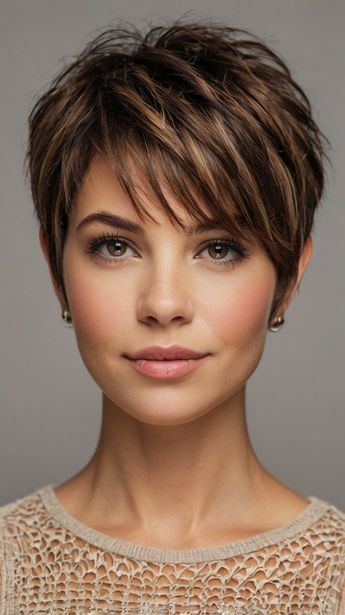 Brown Hair Short Bob, Short Layered Haircuts For Women, Medium Haircut, Layered Haircuts For Women, Short Spiked Hair, Colour Hair, Short Hair Lengths, Cute Haircuts, Spiked Hair