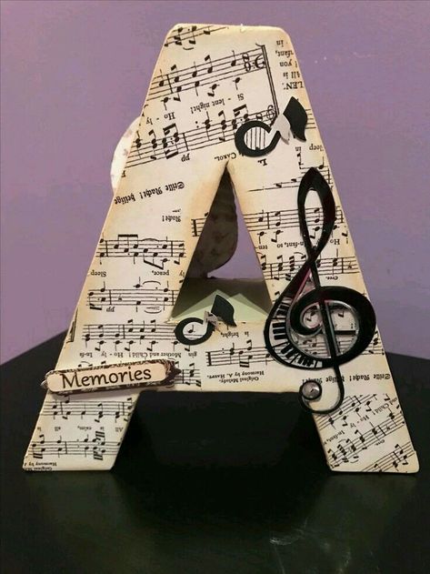 Music Centerpieces, Piano Crafts, Box Frame Art, Alphabet Letters Design, Letter Decor, Crochet Baby Shoes Pattern, Music Crafts, Fabulous Diy, Music Birthday