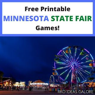 Free Printable Minnesota State Fair Games State Fair Party, State Fair Theme, Mn State Fair, Easy Games For Kids, Fair Theme, Party Favor Ideas, Minnesota State Fair, Choices Game, Senior Activities