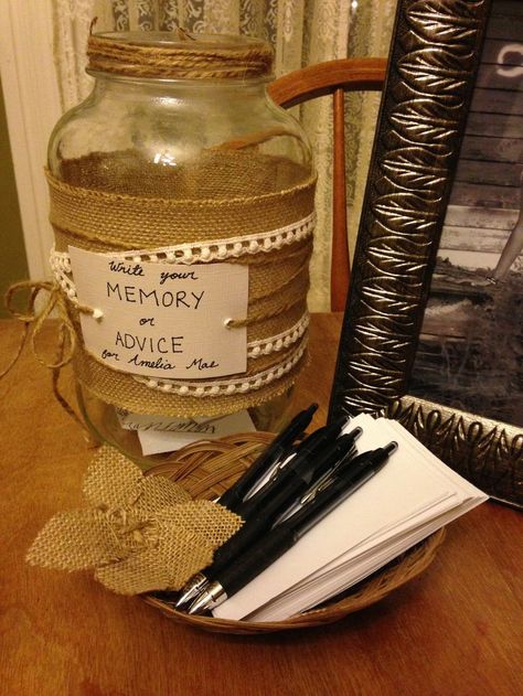 Memory Jar Graduation, Advice Jar, Graduation Memories, Senior Graduation Party, Graduation Tables, Graduation Party Diy, Memory Jar, Graduation Party Centerpieces, Graduation Party Planning