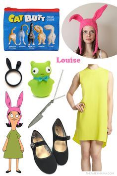 Bobs burger cosplay Louise costume idea Louise Belcher Costume, Bob's Burgers Halloween Costume, Bobs Burgers Costume, Bob's Burgers Halloween, Burger Costume, Bobs Burgers Louise, Cartoon Halloween Costumes, Louise Belcher, Search Pinterest