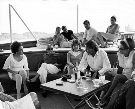 Elizabeth Taylor, Richard Burton and Howard and Mara Taylor aboard Ari Onassis’ yacht, the “Christina O.” Christina Onassis, Aristotle Onassis, Richard Burton, Jackie Onassis, Maria Callas, On A Boat, Princess Grace, Jackie O, Super Yachts