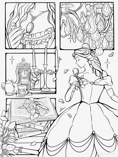 Coloring Pages Disney, Manga Coloring Book, Disney Princess Colors, Whimsical Art Journal, Disney Princess Coloring Pages, Color Drawing Art, Adult Coloring Designs, Detailed Coloring Pages, Princess Coloring Pages