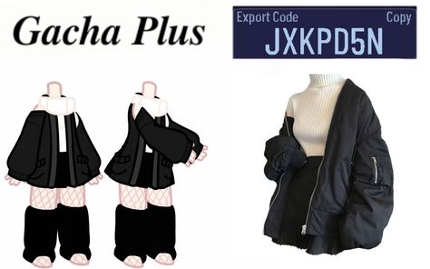 Gacha Skirts Ideas, Gacha Club Outfit Streetwear, Gacha Club Baggy Outfit, Gacha Club Outfit Ideas Y2k Codes, Gacha Club Cafe Worker Outfits, Gacha Club Outfit Ideas Goth, Black Gacha Life Outfits, Hot Gacha Outfits, Gacha Club Outfit Casual