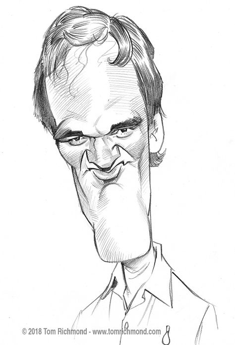 Quentin Tarantino Jimmy Kimmel Show, Drawing Techniques Pencil, Tom Richmond, 3d Pencil Drawings, Pro Wallpaper, Caricature Sketch, Mad Magazine, Funny Caricatures, Caricature Artist