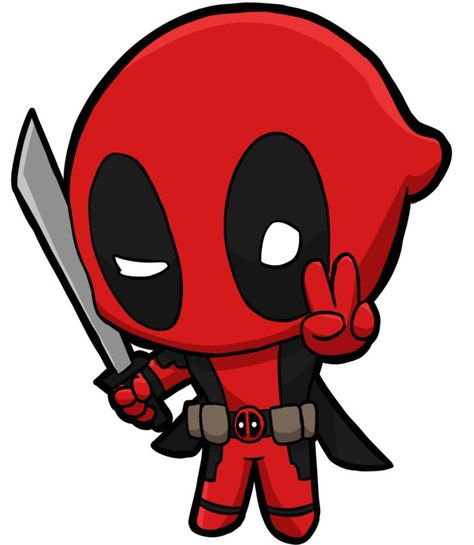 Deadpool Kawaii, Deadpool Painting, Deadpool Illustration, Deadpool Cartoon, Cute Deadpool, Deadpool Pictures, Deadpool Fan Art, Deadpool Drawing, Deadpool Artwork