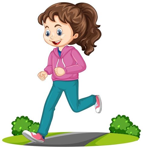 Exercise Cartoon, 2024 Wellness, Nursery Rhymes Preschool Crafts, Running Cartoon, Vector Girl, Girl Cartoon Characters, Kids Background, Sport Illustration, Boys Playing