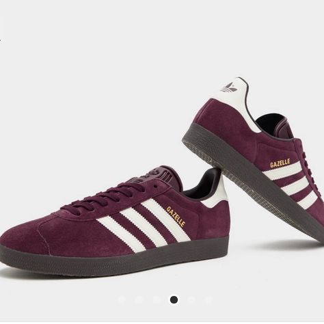 Burgundy Color, Buttery Suede. Adidas Gazelle Shoes, Dark Red Sneakers, Burgundy Sambas, Burgundy Sneakers Outfit, Adidas Gazelle Burgundy, Adidas Spezial Burgundy, Maroon Adidas Gazelle, Maroon Adidas, Sporty Burgundy Low-top Sneakers