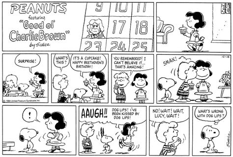 For December 16, 1984 Schroeder Peanuts, Schroeder And Lucy, Lucy And Schroeder, Peanuts Snoopy Comics, Charlie Brown Comics, Snoopy Comics, Lucy Van Pelt, Peanuts Comic Strip, Cartoon Ships