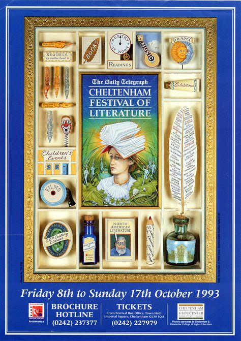 Cheltenham Literary Festival Poster Benson And Hedges, Cloth Of Gold, Literary Festival, Cheltenham Festival, Cross Art, Festival Poster, American Literature, Festival Posters, Kids Events