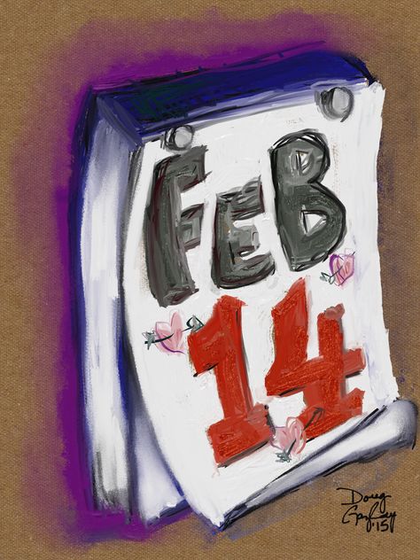 Feb 14th Calendar Feb 14th, Original Art, Valentines Day, Art Drawings, Doodles, Valentines, Drawings, Art, Valentine's Day