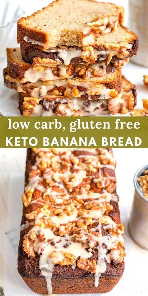 This Keto Banana Bread recipe with almond flour and coconut flour is moist, subtly sweet and incredibly delicious! Naturally gluten-free, dairy free and low carb – great for breakfast or as a treat. Keto Banana Bread Recipe, Banana Bread Low Carb, Recipe With Almond Flour, Keto Banana, Keto Banana Bread, Flours Banana Bread, Coconut Bread, Almond Flour Recipes, Low Carb Baking