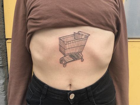 Shopping Cart Tattoo, Seattle Tattoo, The Girl With The Dragon Tattoo, Stick N Poke Tattoo, Human Canvas, Line Work Tattoo, Poke Tattoo, Stick And Poke, Dreams Do Come True