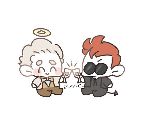 Good Omens Book, Good Omens, Angels And Demons, Cute Chibi, Owl House, Art Sketchbook, Serie Tv, Easy Drawings, Beautiful Art